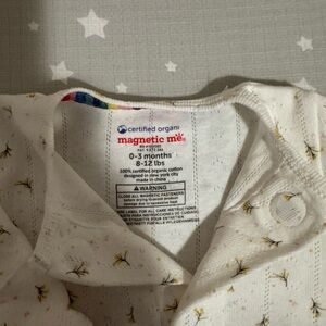 Magnetic Me White Organic Baby Romper with Yellow Floral